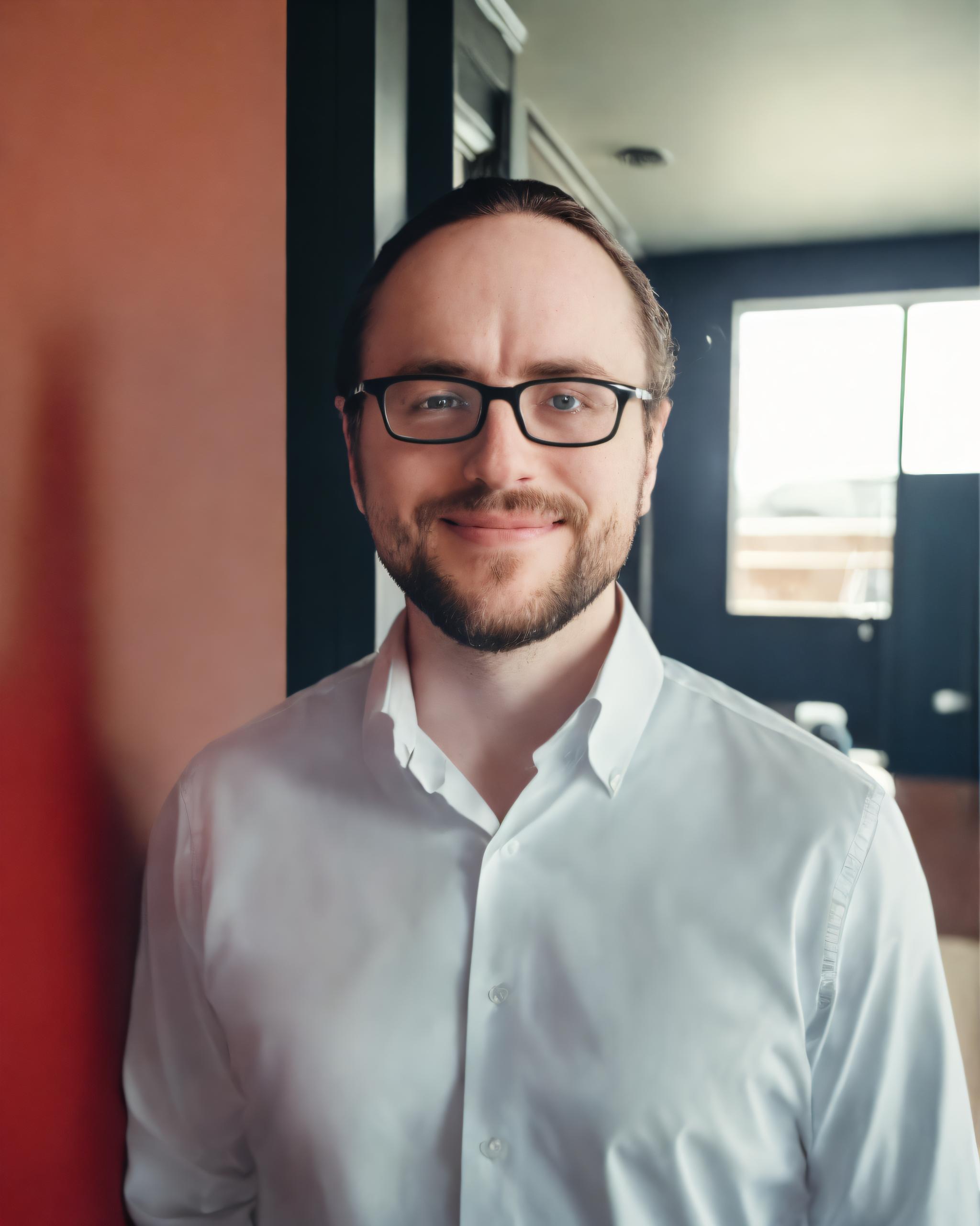 A picture of a handsome developer